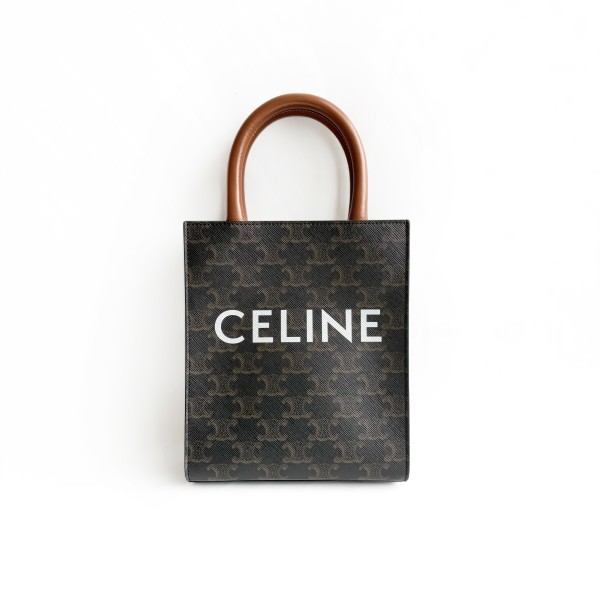 CELINE CABAS TRIOMPHE IN TRIOMPHE CANVAS WITH CELINE PRINT - MINI